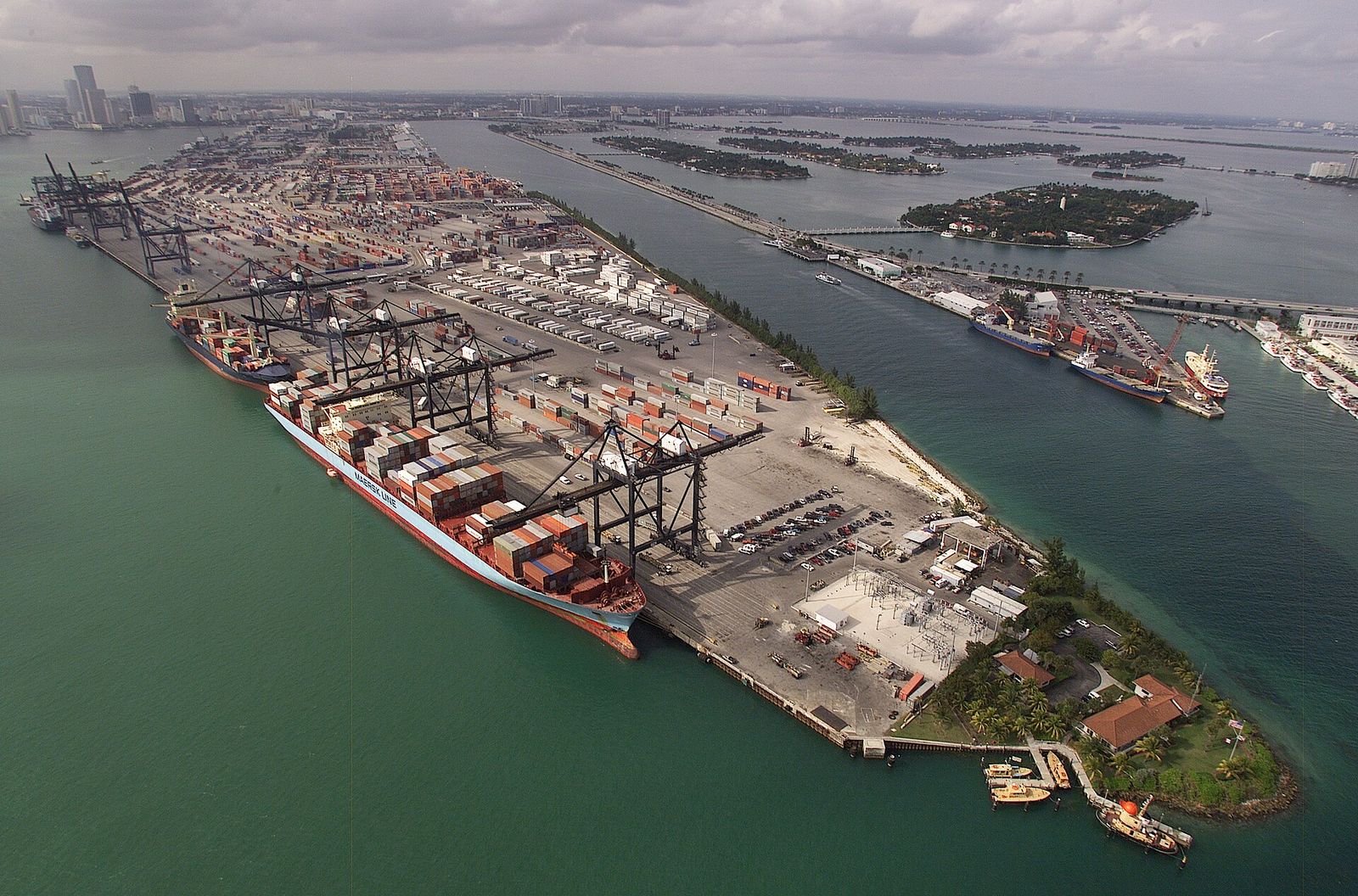 Container port aerial view — global export logistics
